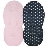 Seat Liner to fit iCandy Peach Pushchairs - Pink  / White Stars on Black